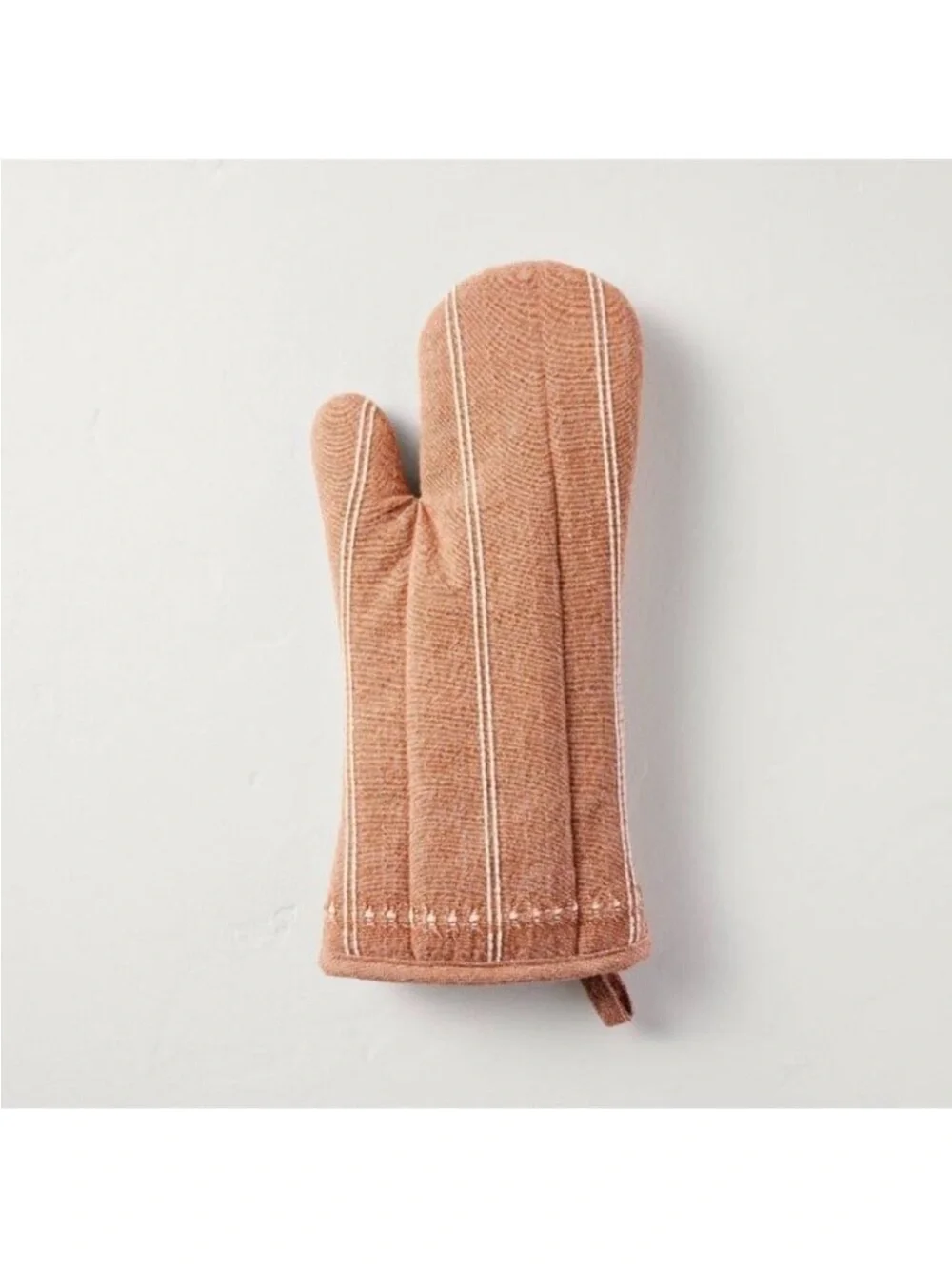 Hearth & Hand Fall Striped Pumpkin Brown Hue Oven Mitt Pot Holder NEW W/ TAGS